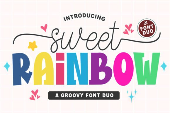 Sweet Rainbow Duo: A Handwritten Display Font for Modern Web Design